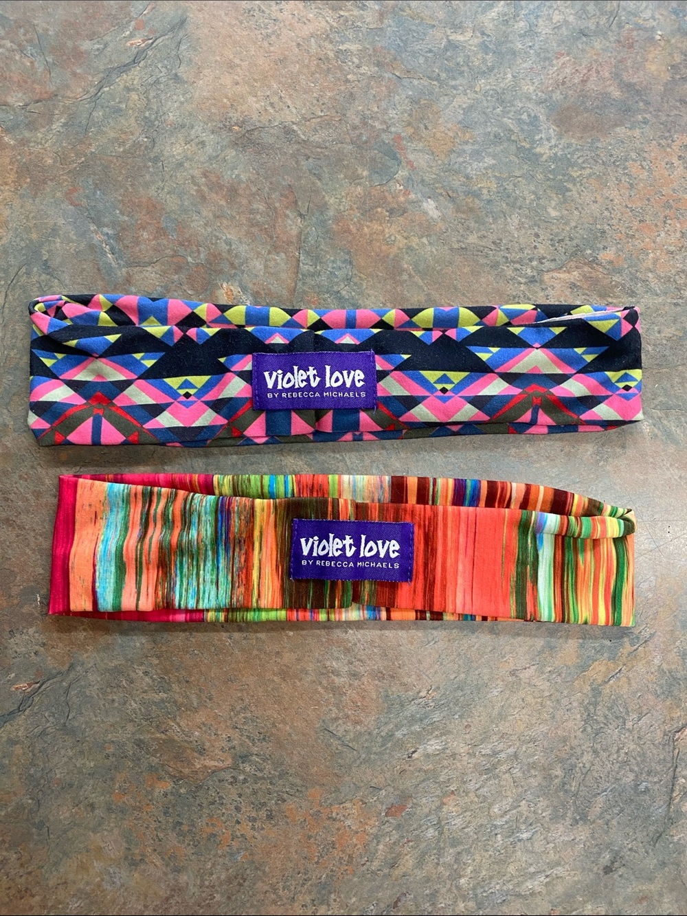 Violet Love Stretch Headbands - Multicolor Geometric & Striped Sets